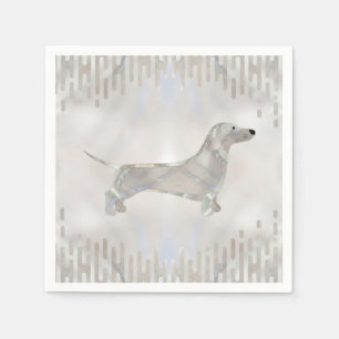 Dachshund dog - Doxie pearl silhouette Napkin