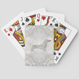 Dachshund dog - Doxie pearl silhouette Playing Cards