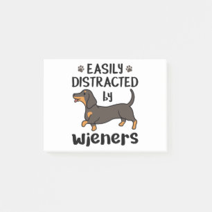 Dachshund Dog Easily Distracted by Wieners Post-it Notes