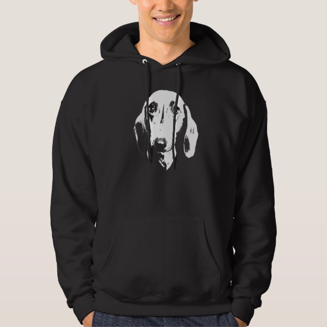 Dachshund  Dog Face Minimalist Silhouette 1 Hoodie (Front)