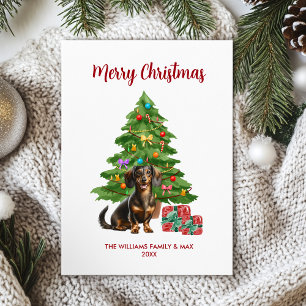 Dachshund Dog Family Christmas Holiday Card