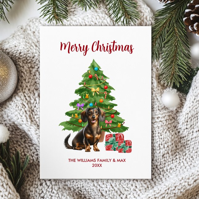 Dachshund Dog Family Christmas Holiday Card (Creator Uploaded)