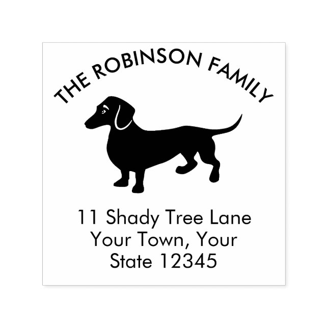 Dachshund Dog Family Home Address Self-inking Stamp (Design)