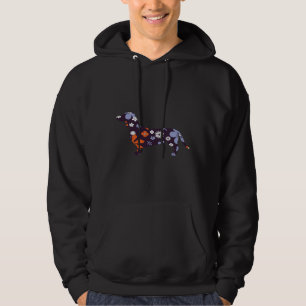 Dachshund Dog Floral Pattern Silhouette Hoodie
