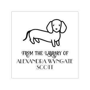 Dachshund Dog “From the library of” Name Book Self-inking Stamp