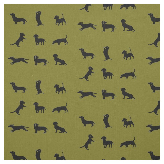 Dachshund Dog Fun Animal Art Fabric (Swatch)