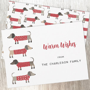 Dachshund Dog Fun  Holiday Card