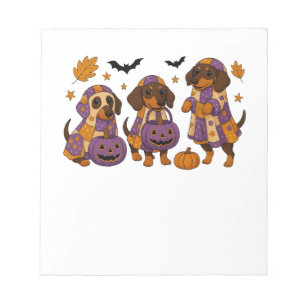 Dachshund Dog Ghost Halloween Notepad