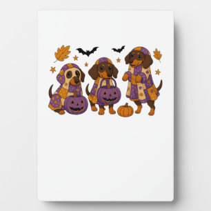 Dachshund Dog Ghost Halloween Plaque