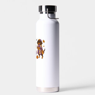 Dachshund Dog Ghost Halloween Water Bottle