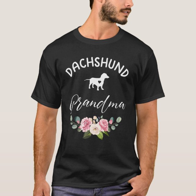 Dachshund Dog Grandma Silhouette Mother's Day T-Shirt (Front)