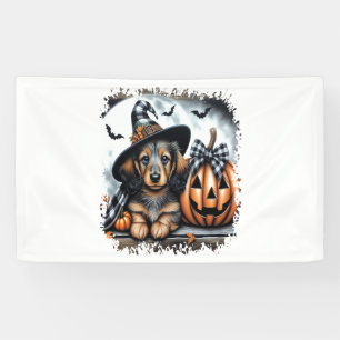 Dachshund Dog Halloween Banner