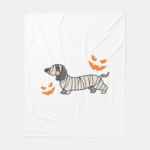 Dachshund Dog Halloween Candy Corn Full Moon Fleece Blanket