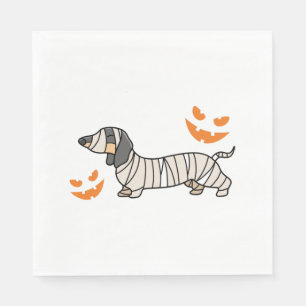 Dachshund Dog Halloween Candy Corn Full Moon Napkin