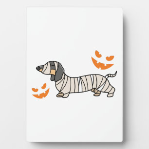 Dachshund Dog Halloween Candy Corn Full Moon Plaque