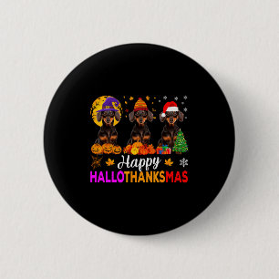 Dachshund Dog Halloween Christmas Hallothanksmas F 6 Cm Round Badge