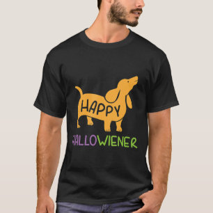 Dachshund Dog Halloween Happy Hallowiener T-Shirt