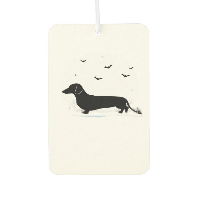Dachshund Dog � Halloween Moon Silhouette Classic  Car Air Freshener (Front)