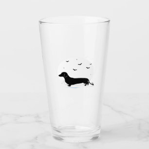 Dachshund Dog � Halloween Moon Silhouette Classic  Glass