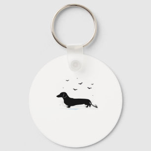 Dachshund Dog � Halloween Moon Silhouette Classic  Key Ring