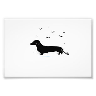 Dachshund Dog � Halloween Moon Silhouette Classic  Photo Print