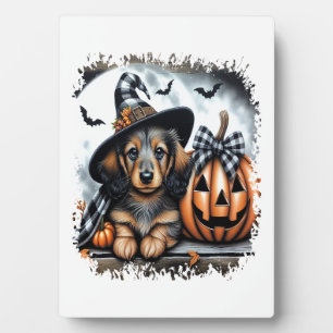 Dachshund Dog Halloween Plaque