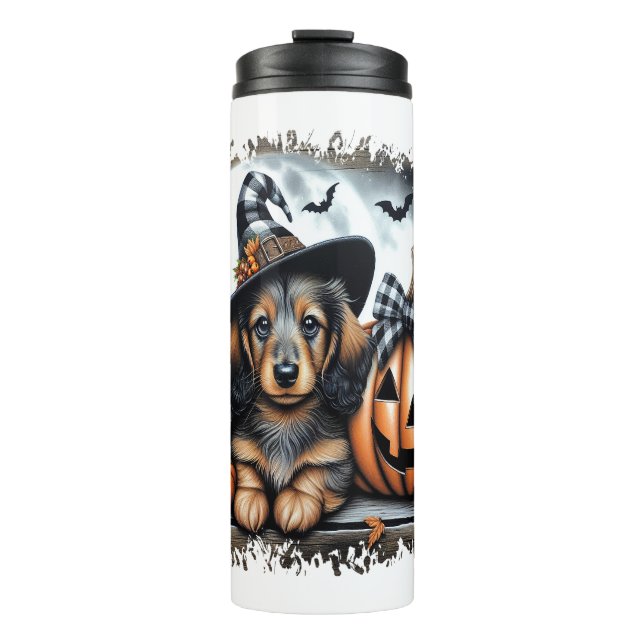 Dachshund Dog Halloween Thermal Tumbler (Front)