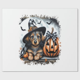 Dachshund Dog Halloween Wrapping Paper