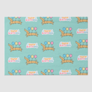 Dachshund Dog Happy Birthday Tissue Paper