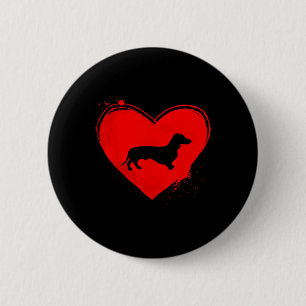 Dachshund Dog Heart Shape Valentine Dog Lovers 6 Cm Round Badge