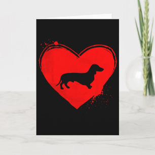 Dachshund Dog Heart Shape Valentine Dog Lovers Card