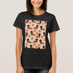 Dachshund Dog Hot Dog Funny French Fries T-Shirt