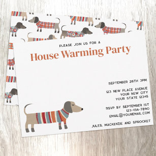 Dachshund Dog House Warming Party Announcement