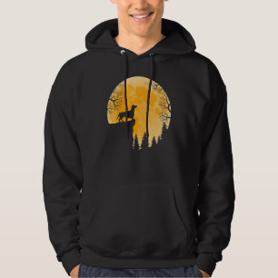 Dachshund Dog Howls In Forest Halloween Moon Dog O Hoodie