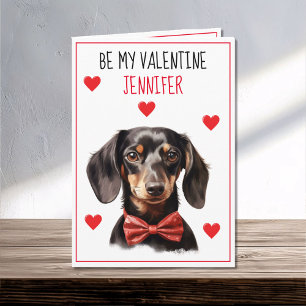 Dachshund Dog I Woof You Valentine Card
