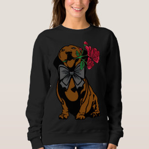 Dachshund Dog Idea Dachshund Gentlemen With Rose Sweatshirt