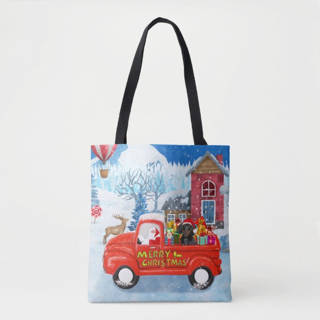Dachshund Dog in Christmas Delivery Truck Snow  Tote Bag (Front)