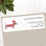 Dachshund Dog in Christmas Hat Return Address Return Address Label<br><div class="desc">A cute little Dachshund wiener sausage dog in a  heist as Santa hat.  Original art by Nic Squirrell.  Change the name and address to customise.</div>