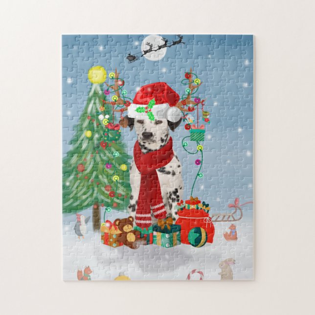 Dachshund Dog in Snow with Christmas Gifts   Jigsaw Puzzle (Vertical)