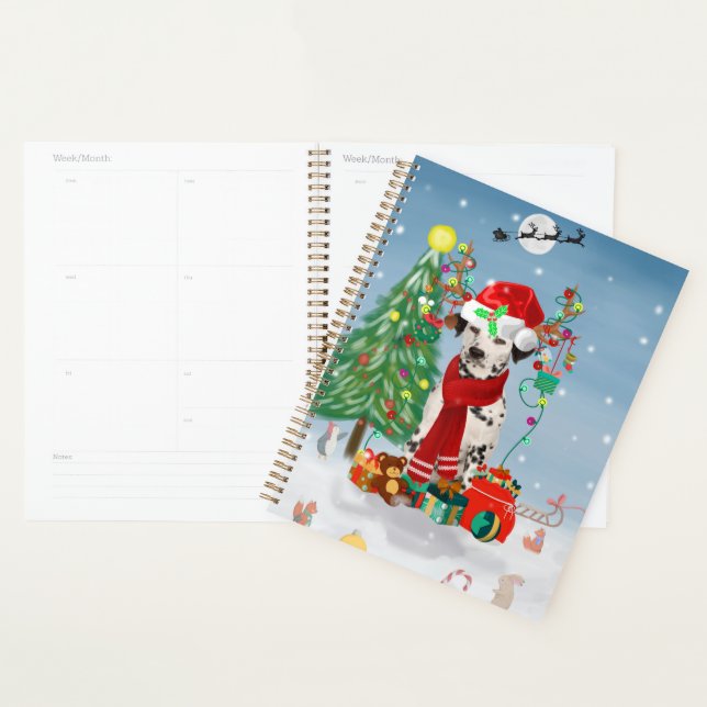 Dachshund Dog in Snow with Christmas Gifts   Planner (Display)