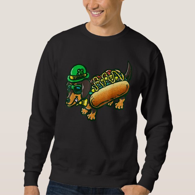 Dachshund Dog Leprechau St Patrick Day Saint Paddy Sweatshirt (Front)