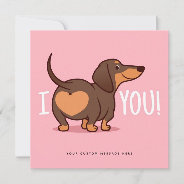 Dachshund Dog Love Custom Card (Front)