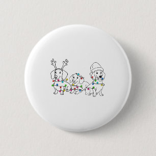 Dachshund Dog Lover Christmas Light Xmas Doxie Mam 6 Cm Round Badge