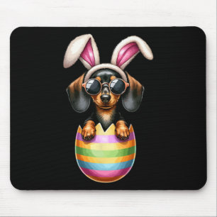 Dachshund Dog Lover Easter Egg Happy Easter Bunny  Mouse Pad
