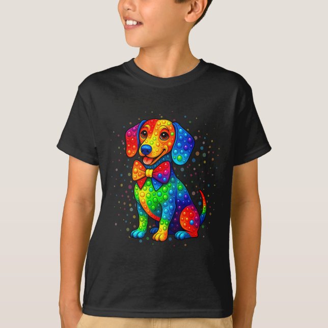 Dachshund Dog Lovers Polka Dots Happy Dot Day Girl T-Shirt (Front)