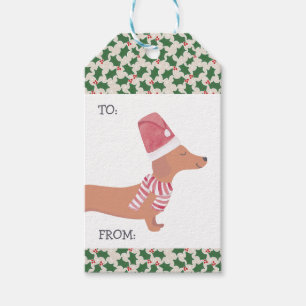 Dachshund Dog Merry Christmas  Gift Tags