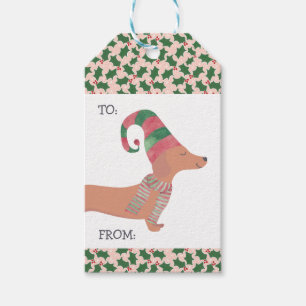 Dachshund Dog Merry Christmas  Gift Tags