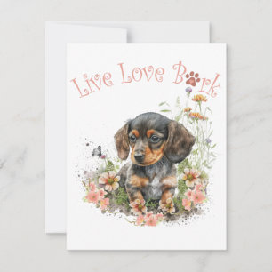 Dachshund Dog Mum Floral Card