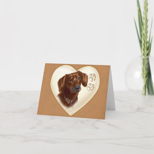 Dachshund Dog Note card, Thank you cards (Front)