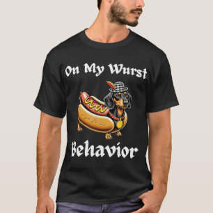 Dachshund Dog Oktoberfest On My Wurst Behavior T-Shirt